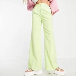 Bershka tailored pants in green